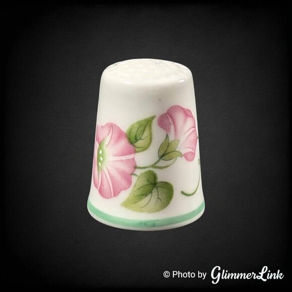 VTG Royal Worcester Country Garden Pastel Flowers Fine Bone China Thimble - Picture 1 of 13